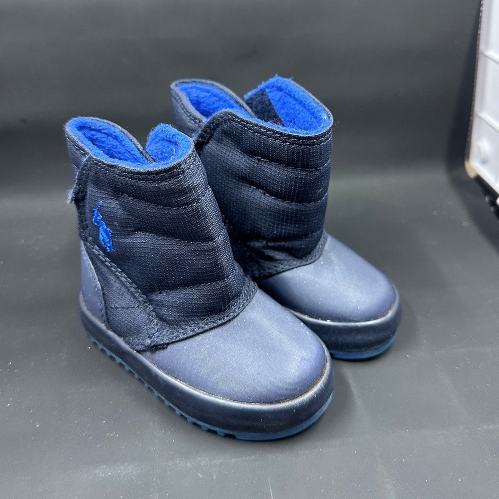 Polo Ralph Lauren Gabriel II Boot Toddler Size 4 Navy Blue Fleece Lined Winter